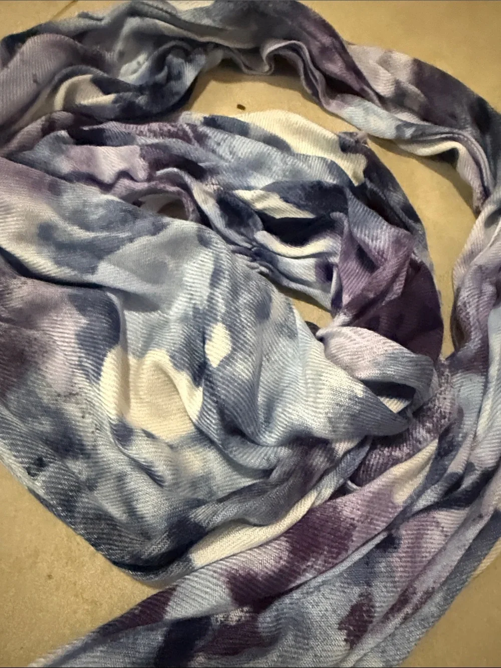 Lightweight Blue & Purple Watercolor Scarf NWOT